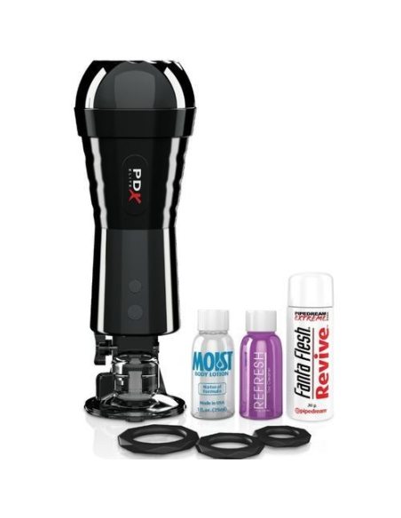 PDX ELITE - MASTURBADOR CON VIBRACIÓN Y EFECTO COMPRESOR